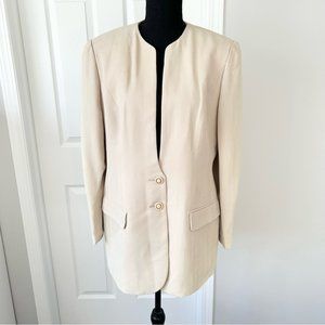 Used Vintage Ann Ciona Long Length Wool Blend Blazer Made in Canada